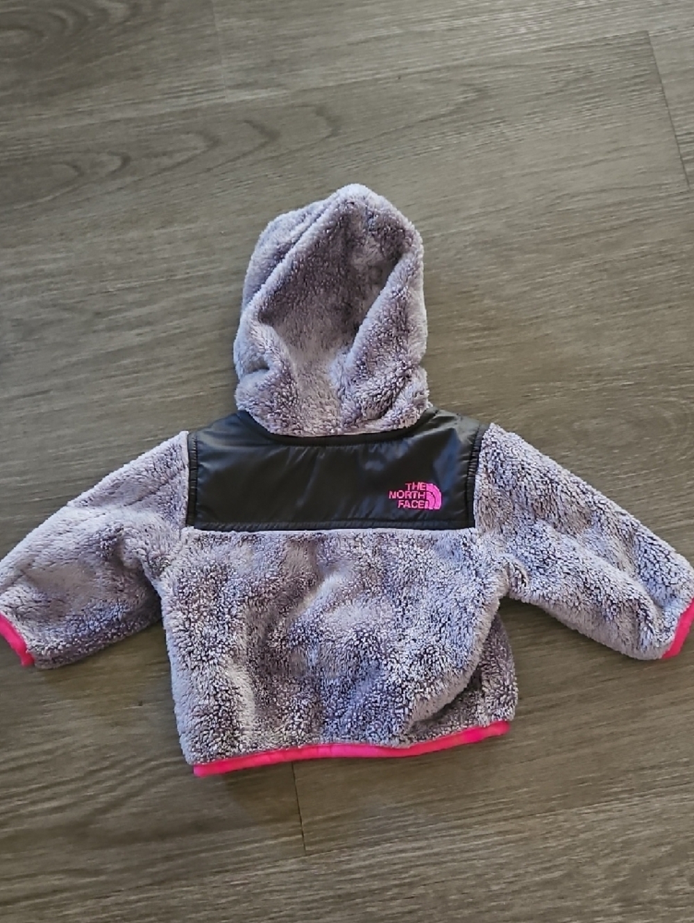 The North Face Lavender Fuzzy Hooded Jacket with Pink Accents - Picture 2 of 2